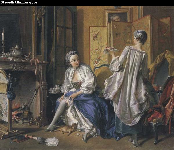 Francois Boucher Lady Fastening her Garter